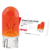 Borostyánsárga WY5W T10 halogén izzók 24V, 10 db