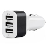 Fehér USB autós töltő 3 USB kimenettel
