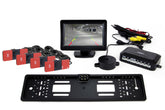 Parkeringsassistentsystem med fire sorte parkeringssensorer