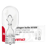 W16W T15 16W 12V halogén izzó átlátszó üvegbúrával