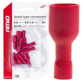 Piros szigetelt női lapos saru 6,6 mm szélességgel