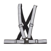Sort refleksvest med seler og refleksstriber