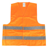 Orange refleksvest i størrelse XXL med refleksstriber