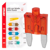 LED mini autóbiztosítékok autóhoz, 10 db