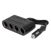 4 az 1-ben autós szivargyújtó elosztó USB-A és USB-C portokkal