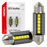 39 mm CANBUS LED-pære med 6 SMD 2525 LED’er og hvidt lys