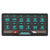 RGB 12 kapcsolós vezérlőpanel érintésvezérléssel – 12V / 24V kapcsolópanel