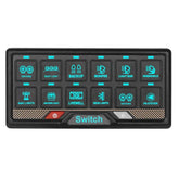 RGB 12 kapcsolós vezérlőpanel érintésvezérléssel – 12V / 24V kapcsolópanel