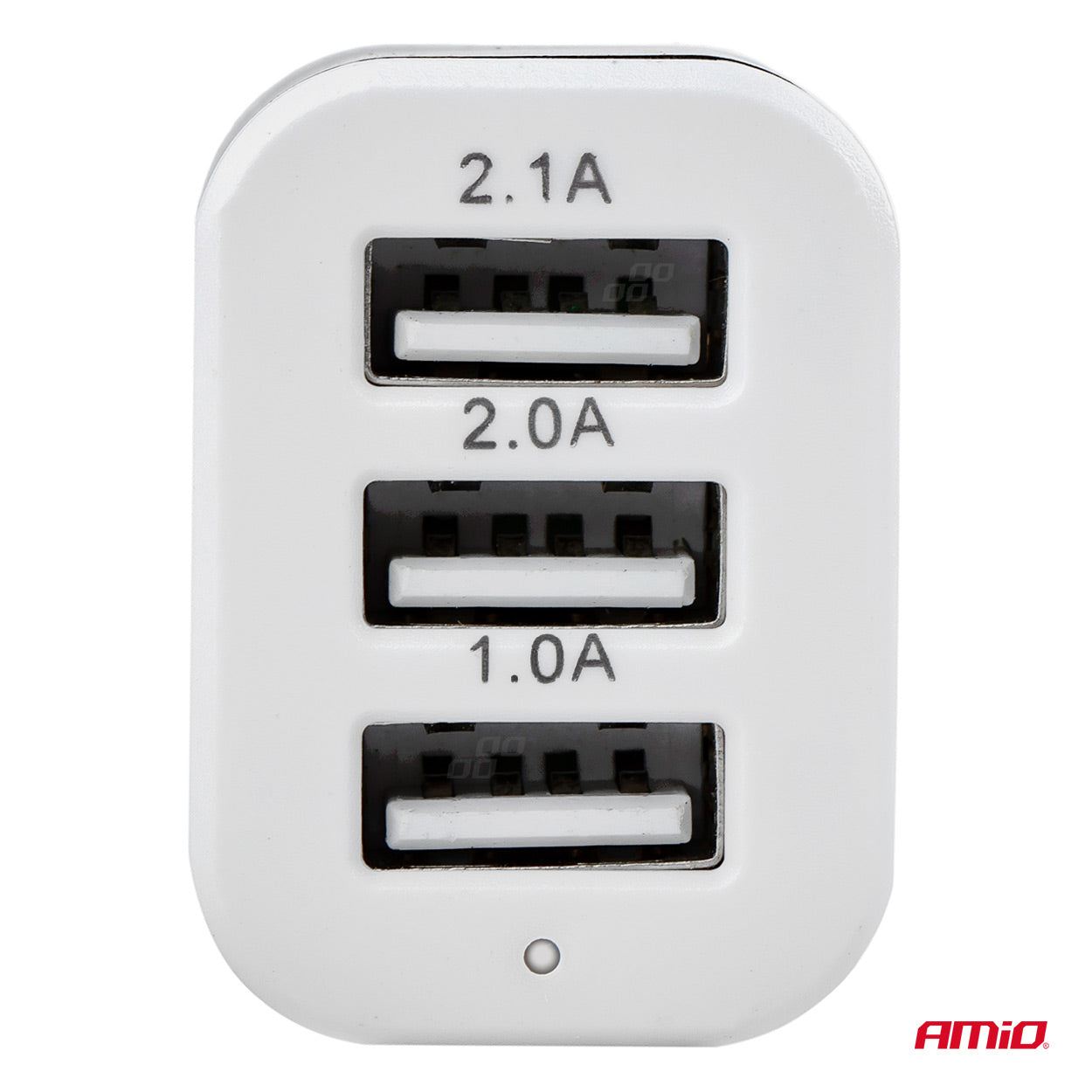 Háromkimenetes fehér USB autós töltő