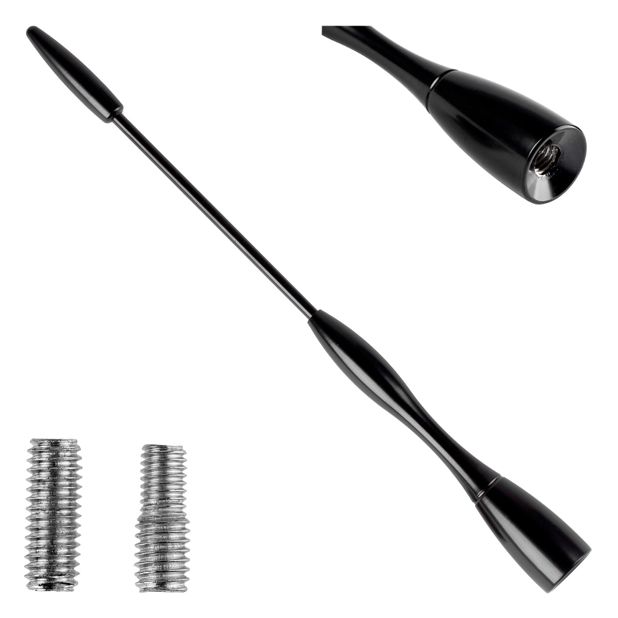 16 cm-es alumínium autóantenna 5/6 mm-es adapterrel