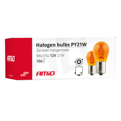 Borostyánsárga PY21W halogén izzó BAU15s foglalattal