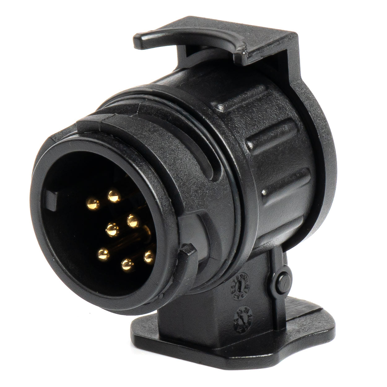 Fekete utánfutó adapter 13 pólusú csatlakozóról 7 pólusú dugóra