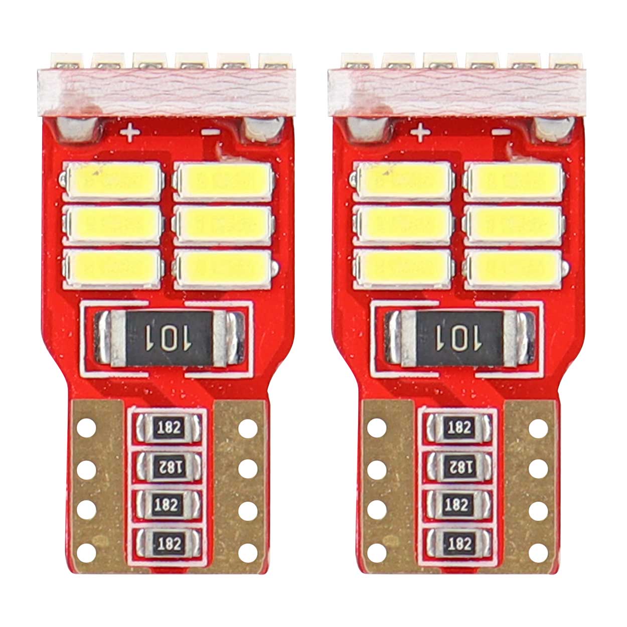 Fehér W5W T10 LED izzó 18 db 4014-es diódával