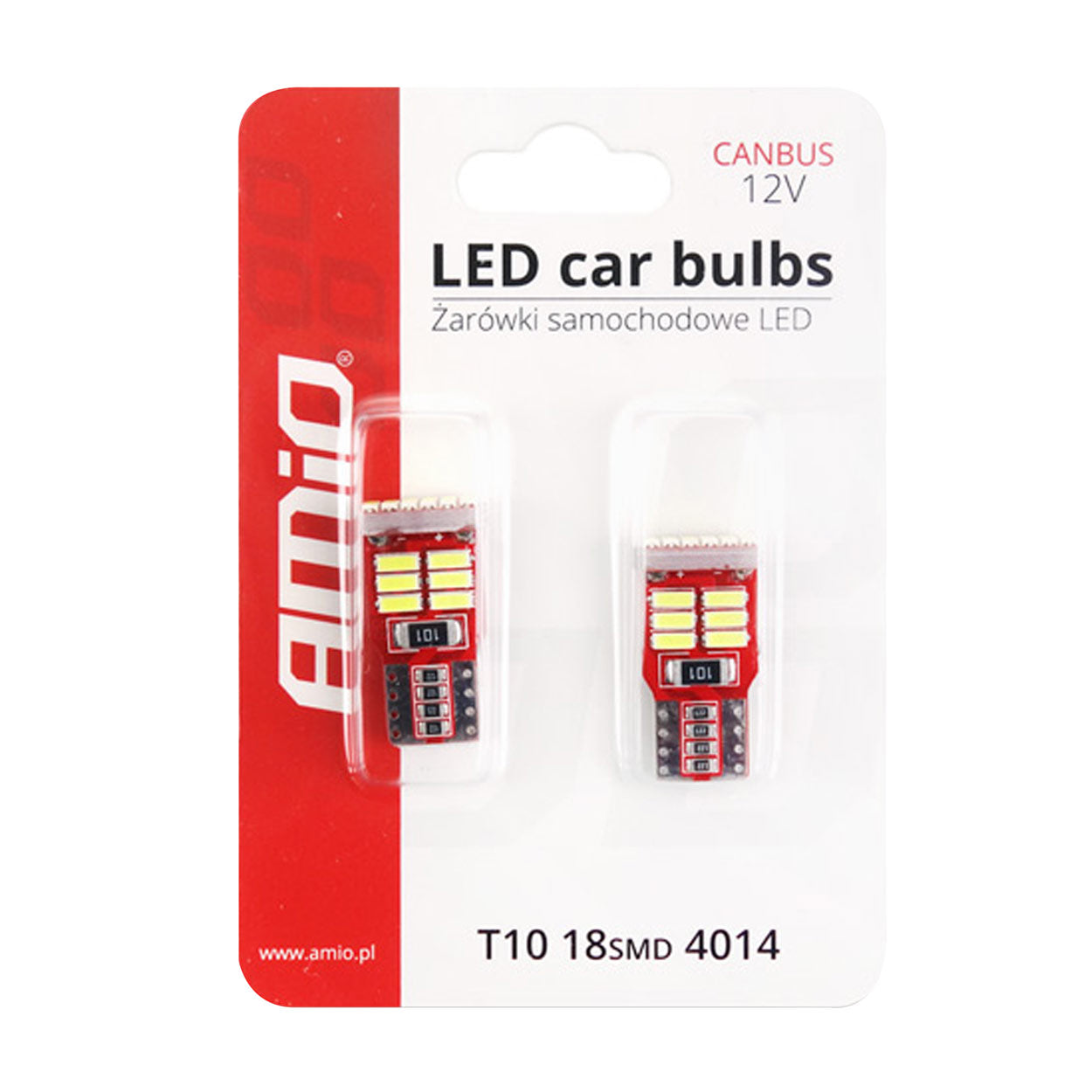 Csomag, benne két darab W5W T10 LED izzó