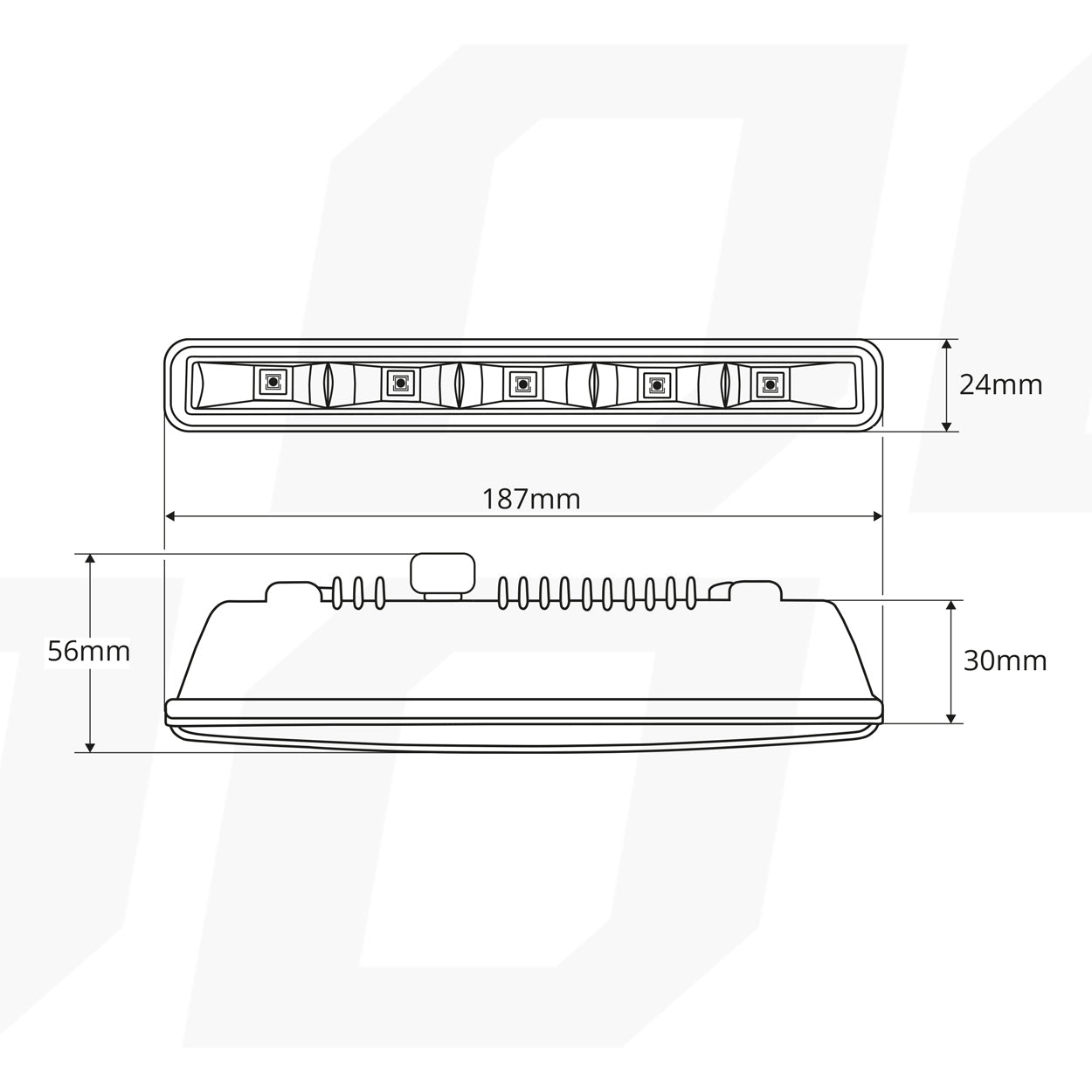 DRL 501HP nappali menetfény keskeny nyílásokba történő beszereléshez