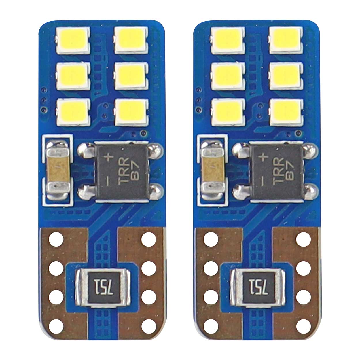 LED-pære T10e W5W med 12 SMD-dioder