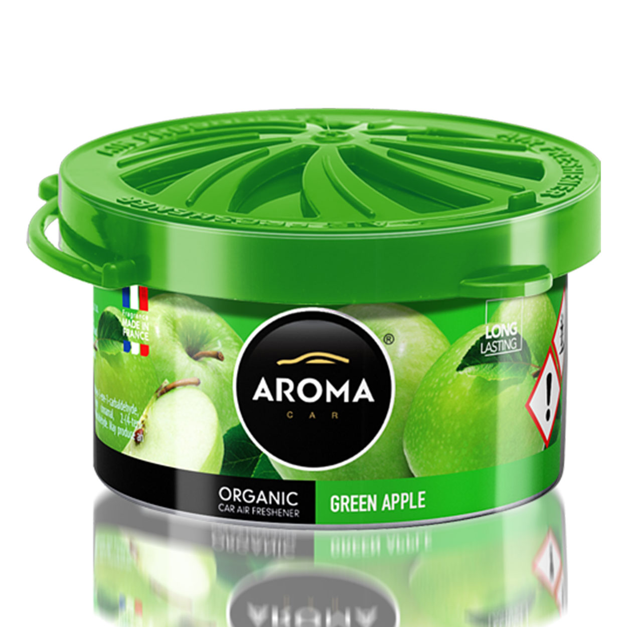 Aroma Organic Green Apple autóillatosító alumínium dobozban