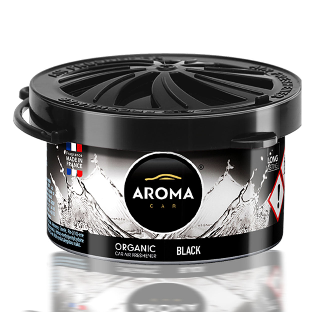 Aroma Organic Black autóillatosító alumínium dobozban