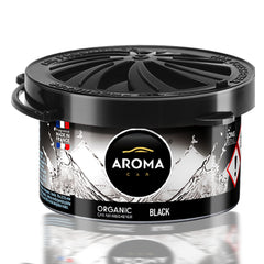 Aroma Organic Black autóillatosító alumínium dobozban