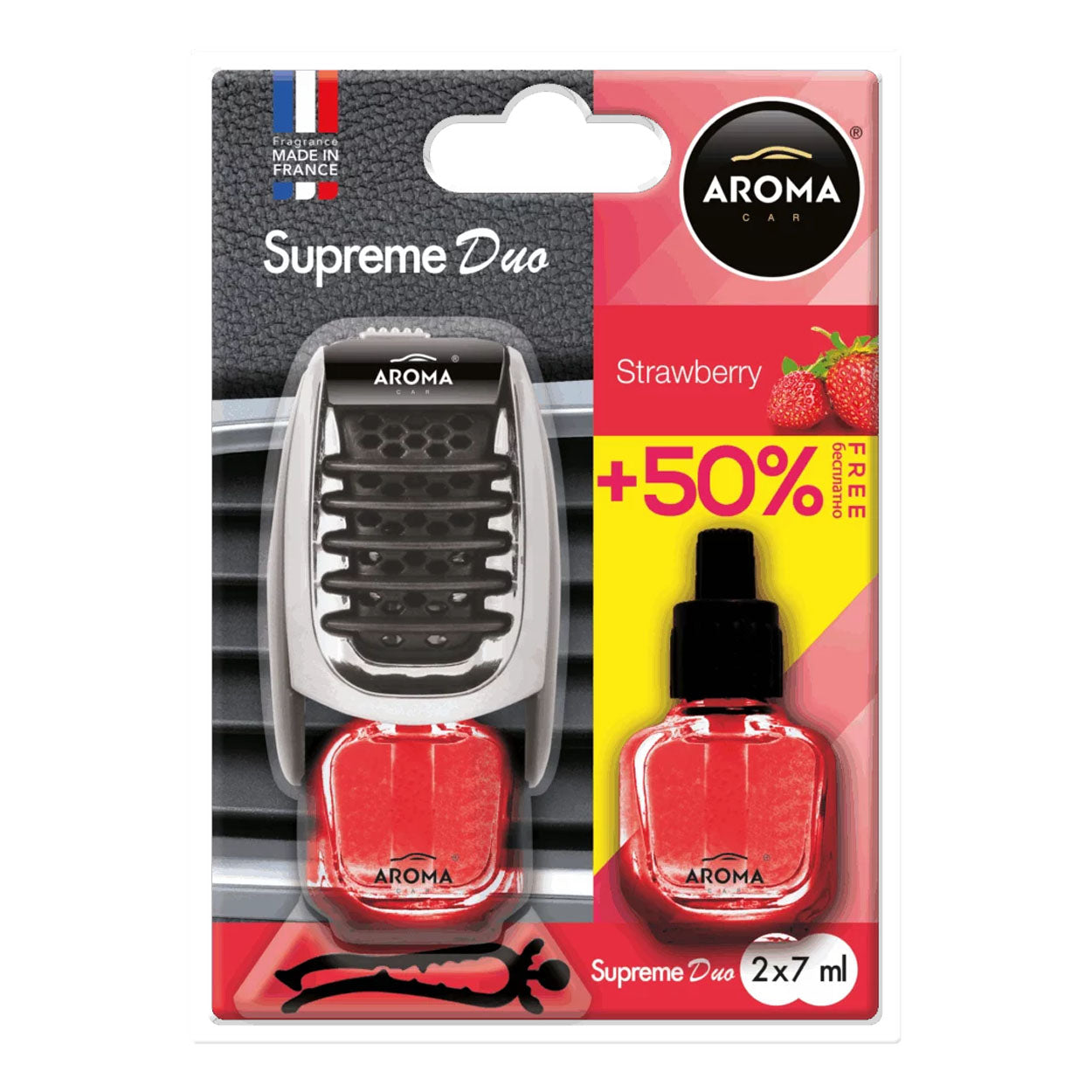 Aroma Car Supreme Duo Strawberry autóillatosító eper illattal