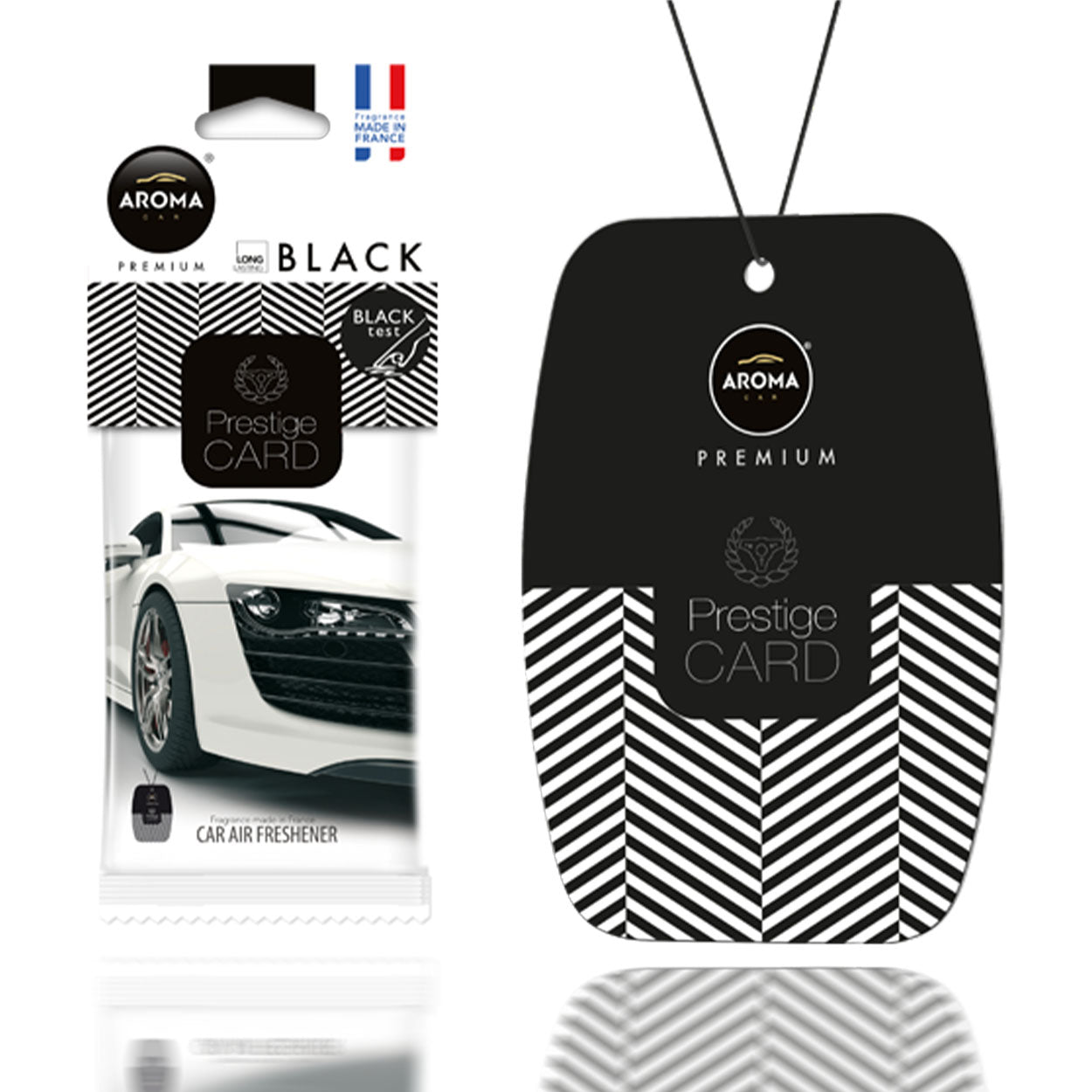 Aroma Prestige Card Black függő autóillatosító cellulózból