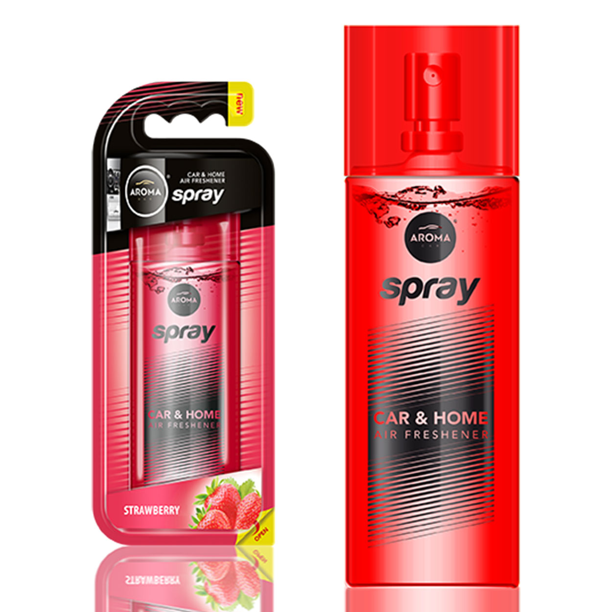 50 ml-es üvegpalackos, permetezős eper illatú autós légfrissítő