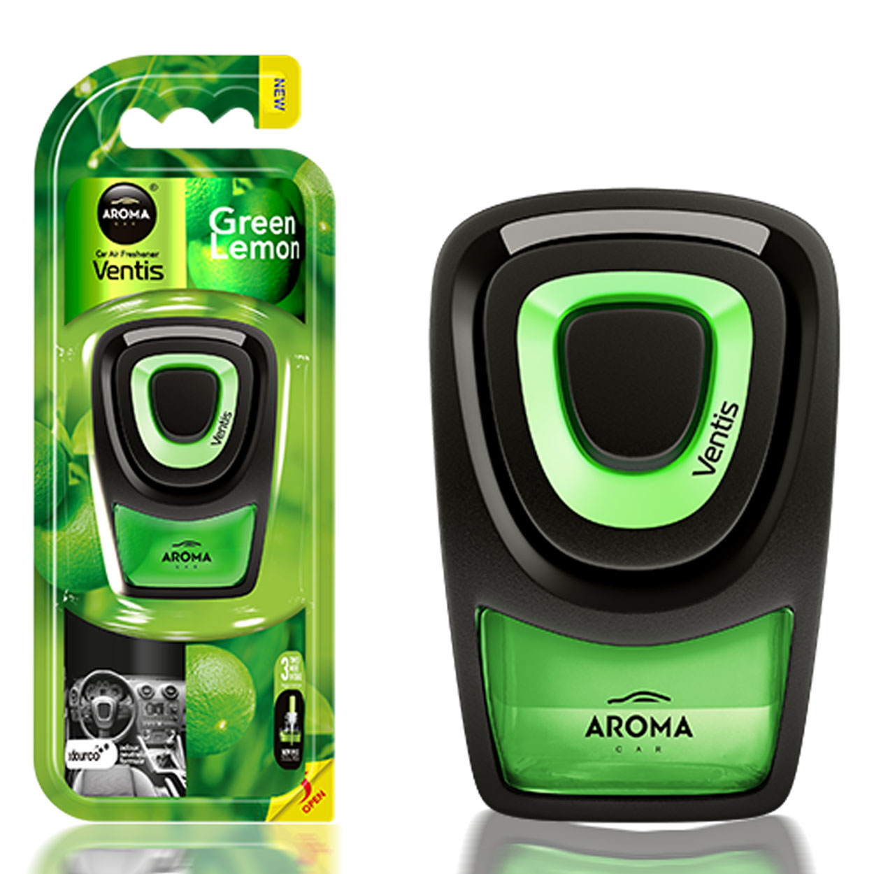 Aroma Car Ventis Lemon Green autóillatosító a szellőzőrácshoz