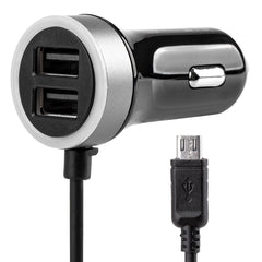 Autós USB-töltő microUSB-vel és két USB-porttal