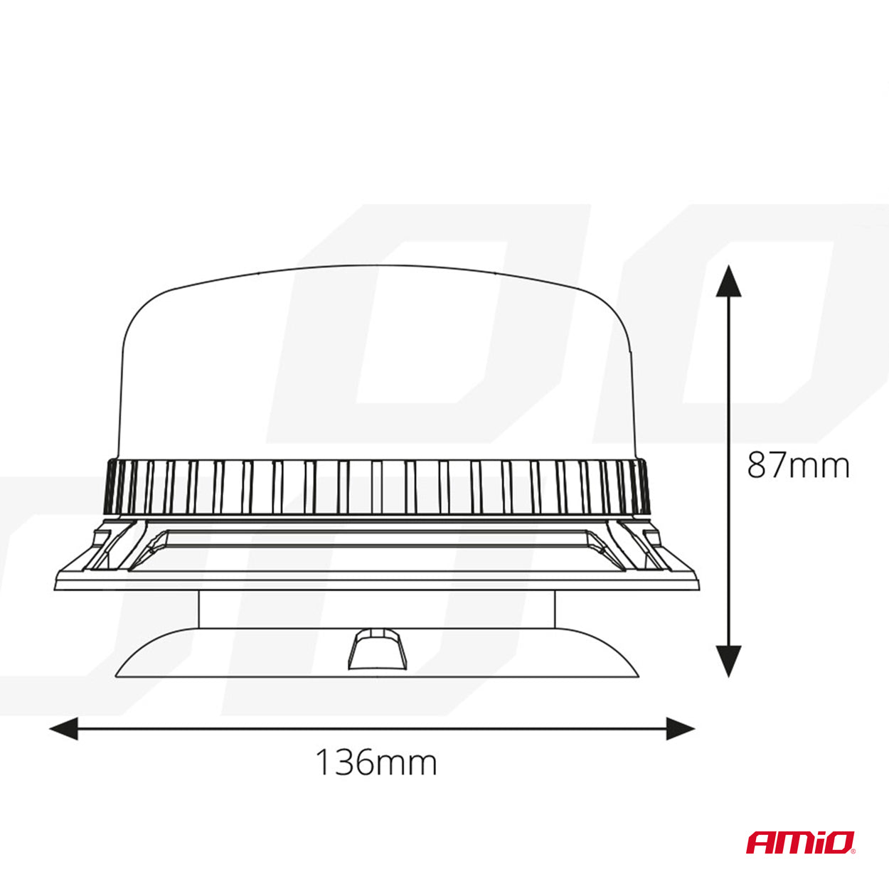 LED figyelmeztető lámpa mágneses rögzítéssel