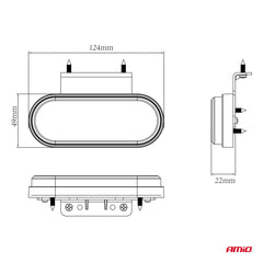 Oval orange LED-markeringslygte set bagfra