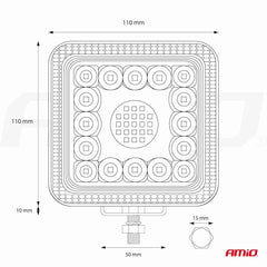 AWL13 munkalámpa 77 db 3030 LED-del
