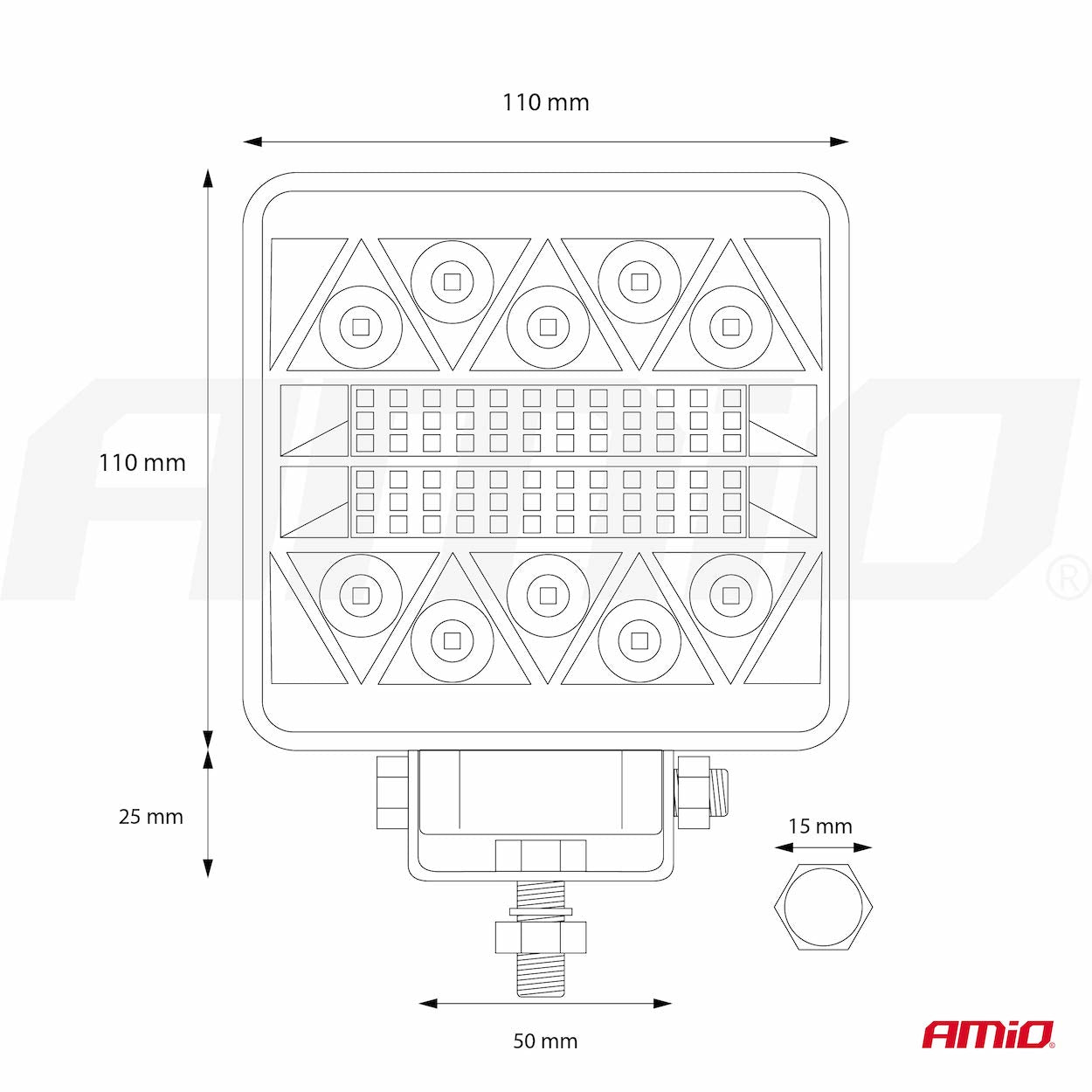 AWL15 munkalámpa LED-megvilágítással