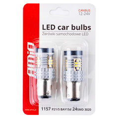 LED-pære med 24 SMD og aluminiumskonstruktion