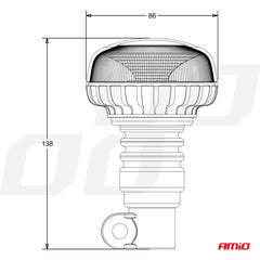 LED figyelmeztető lámpa 12–24 V-os beépítéshez