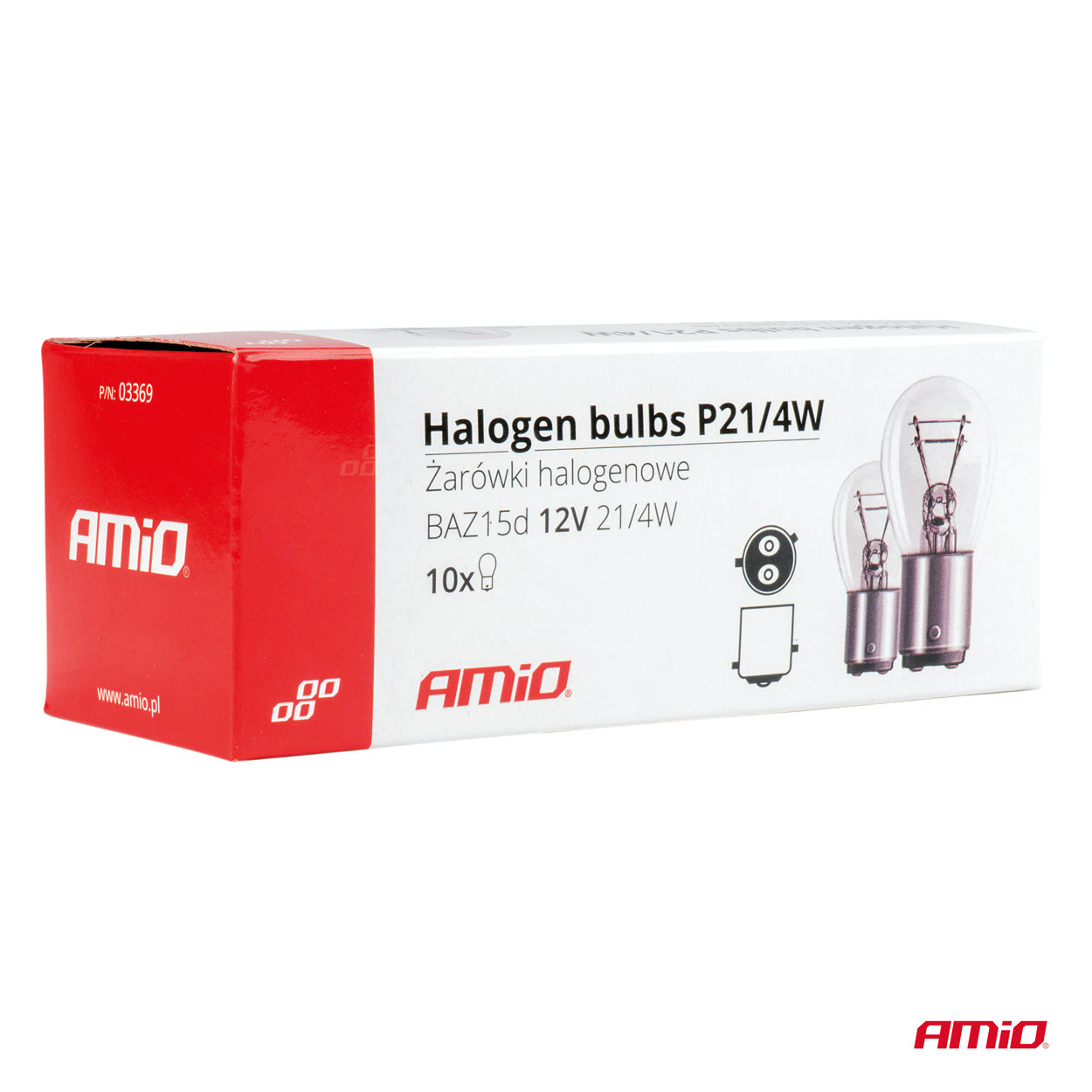 10 db P21/4W halogén izzó kartondobozban