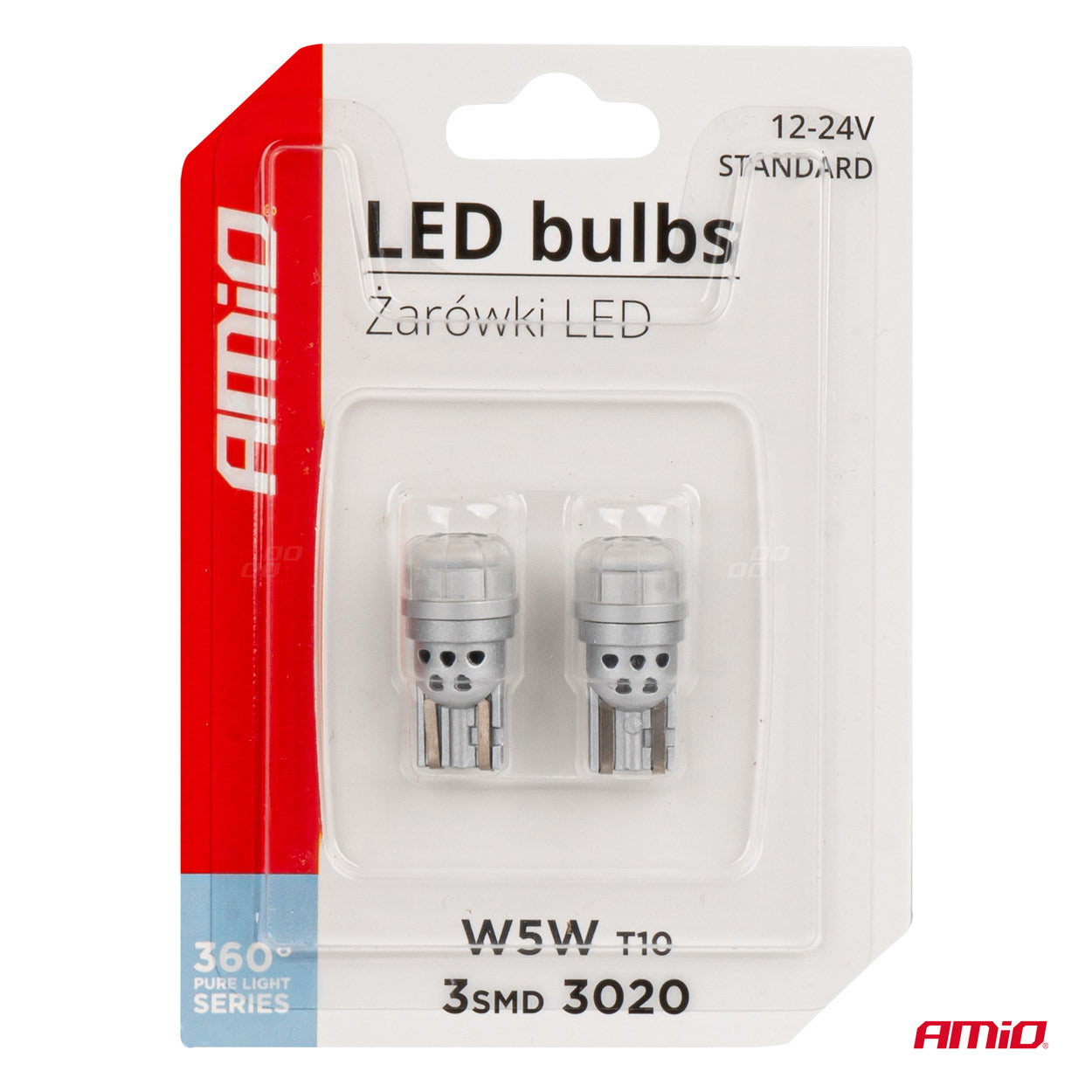 LED-pærer W5W T10 med 6000K lys