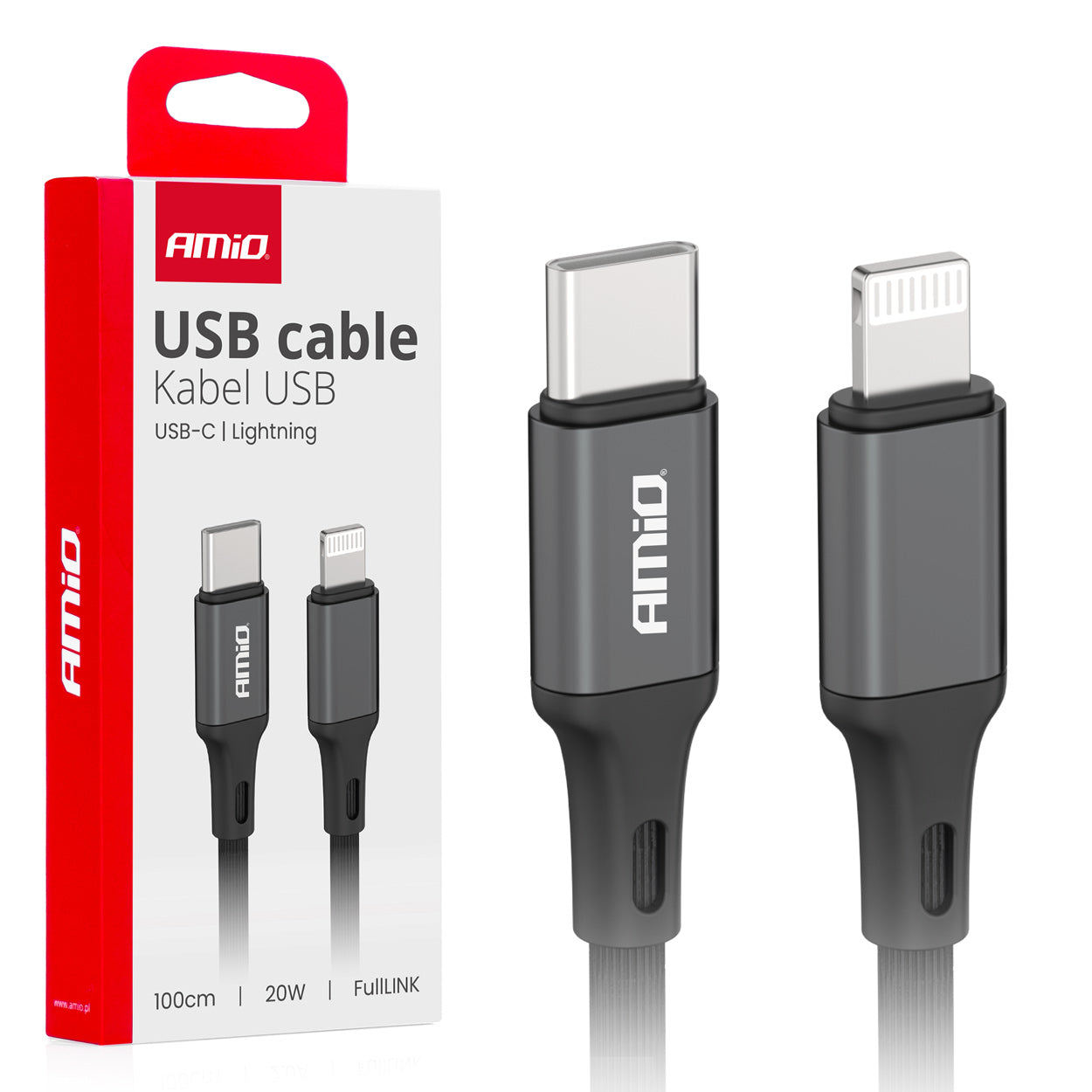 USB-C til Lightning-kabel med 20W og 100 cm længde