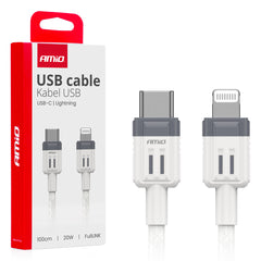 Hvidt USB-C til Lightning-kabel på 100 cm