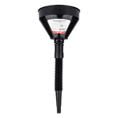 Sort fleksibel tragt med integreret si, 16 cm