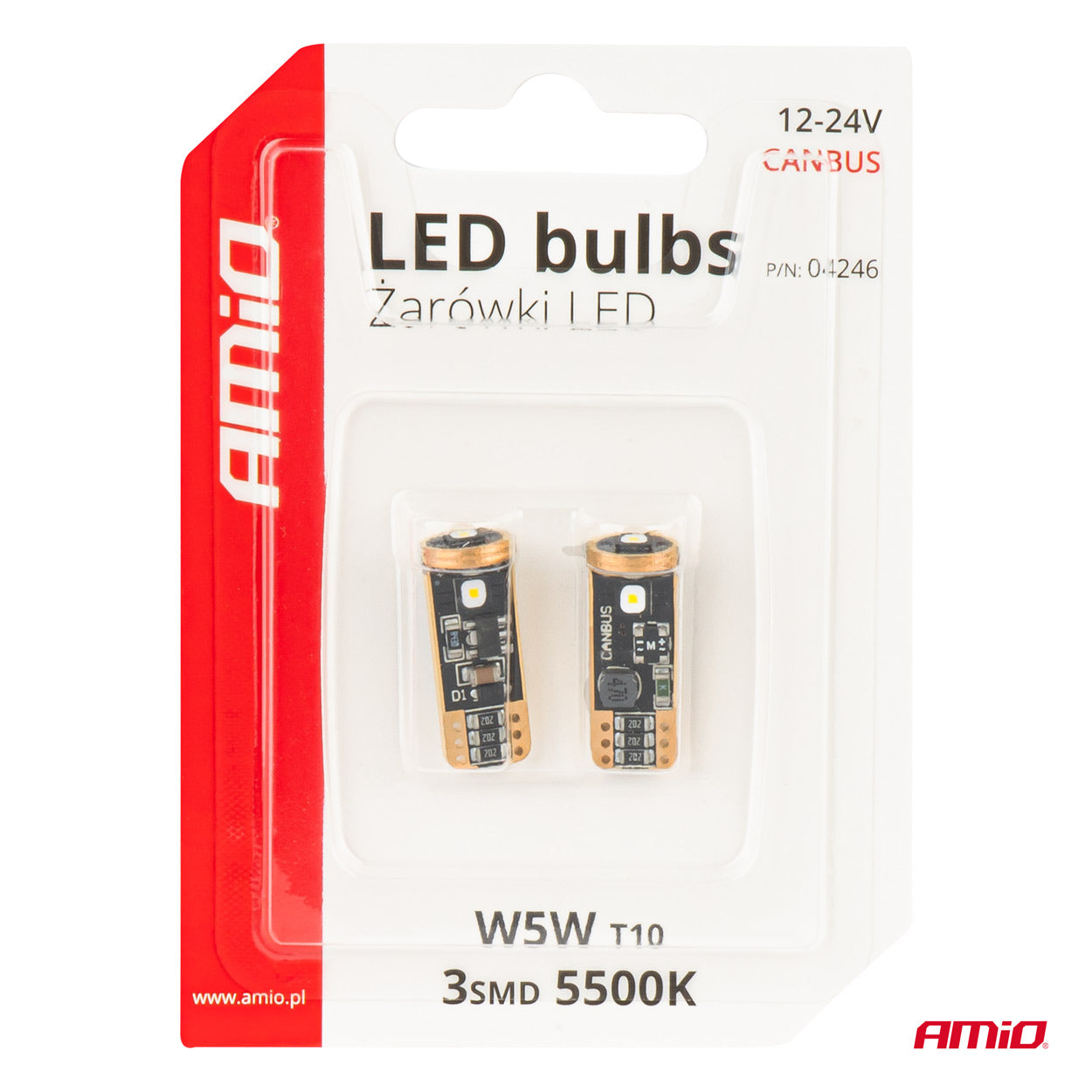 LED-pærer T10 W5W i 2-styks pakke