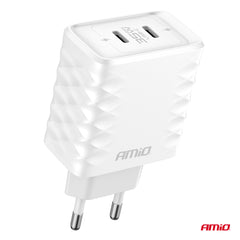 USB-C vægoplader med to USB-C-porte