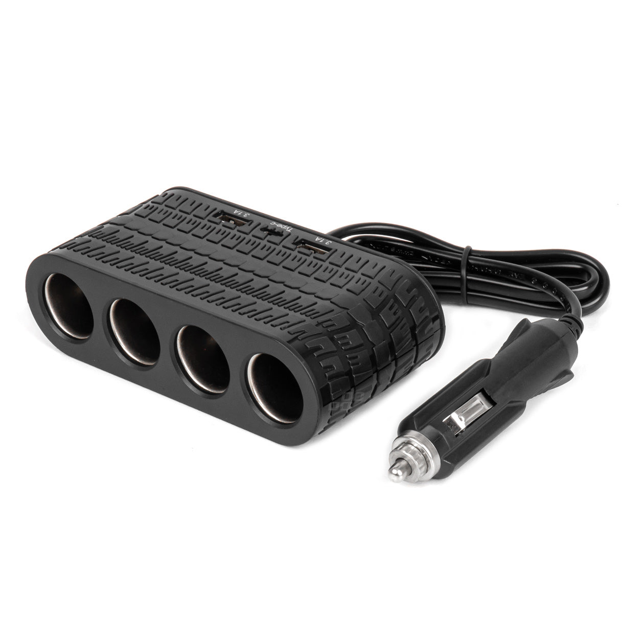 4-dobbelt biludtag med USB-A og USB-C porte