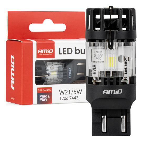 T20D 7443 W21/5W LED izzó fehér fénnyel