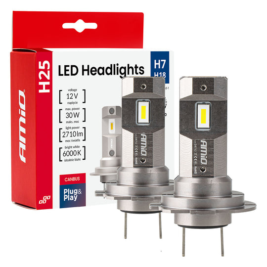H25 szériás H7 és H18 LED fényszóróizzók CANBUS rendszerrel