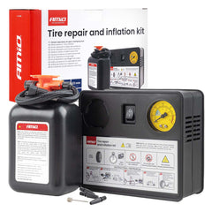 Gumiabroncs-javító és pumpaszett 12 V-os kompresszorral és 31 mm-es hengerrel