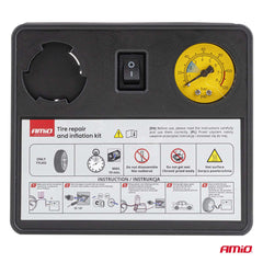 12 V-os gumiabroncs-javító készlet 120 PSI maximális nyomással