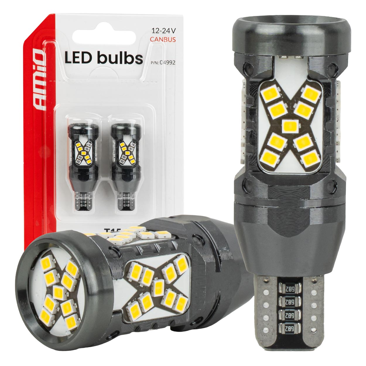 T15 LED izzó CANBUS-szal és 45 db 2016 SMD LED-del