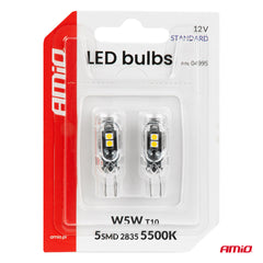T10 szabványú LED izzó helyzetjelzőhöz és utastérvilágításhoz