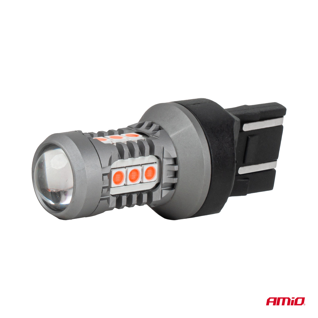 Piros 12/24 V-os LED izzó 7443 foglalattal