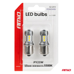 LED izzó BAU15S/PY21W foglalattal járművilágításhoz